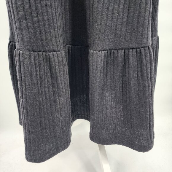 BLOOMMCHIC Black Ribbed Knit Fit & Flare Ruffled Midi Sweater Dress 14-16 NWT - Picture 6 of 13